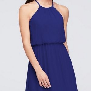 High low navy dress